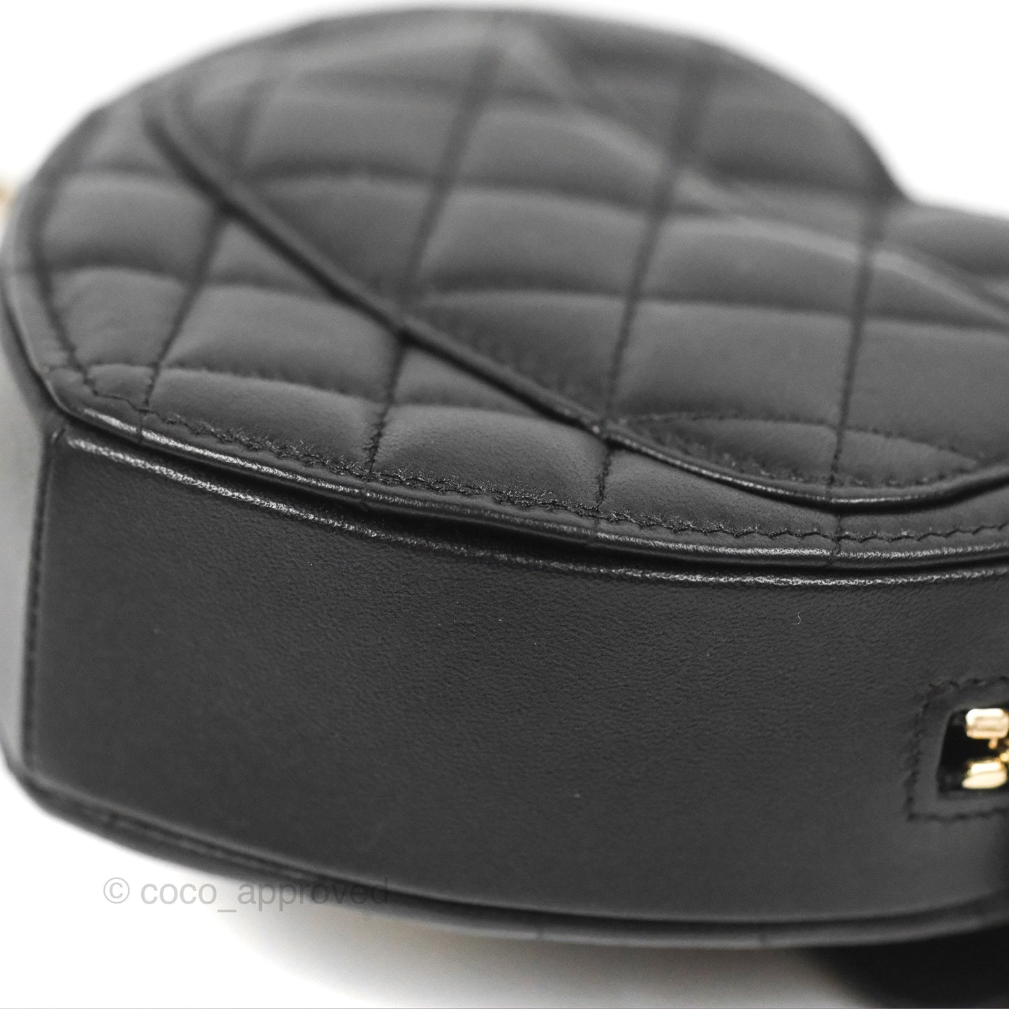 Chanel Small Heart Bag Black Lambskin Gold Hardware 22S