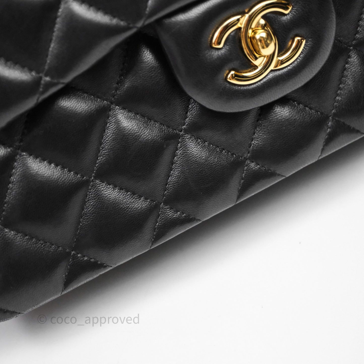 Chanel Classic Jumbo Double Flap Black Lambskin Bag Gold Hardware