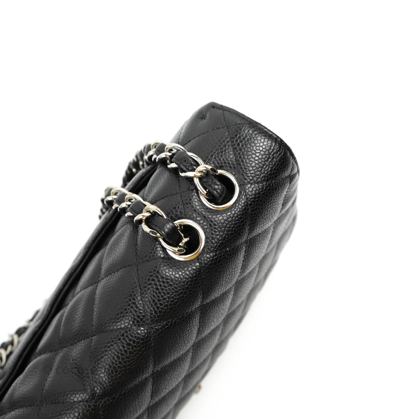 Chanel Single Flap Maxi Caviar Black Silver Hardware