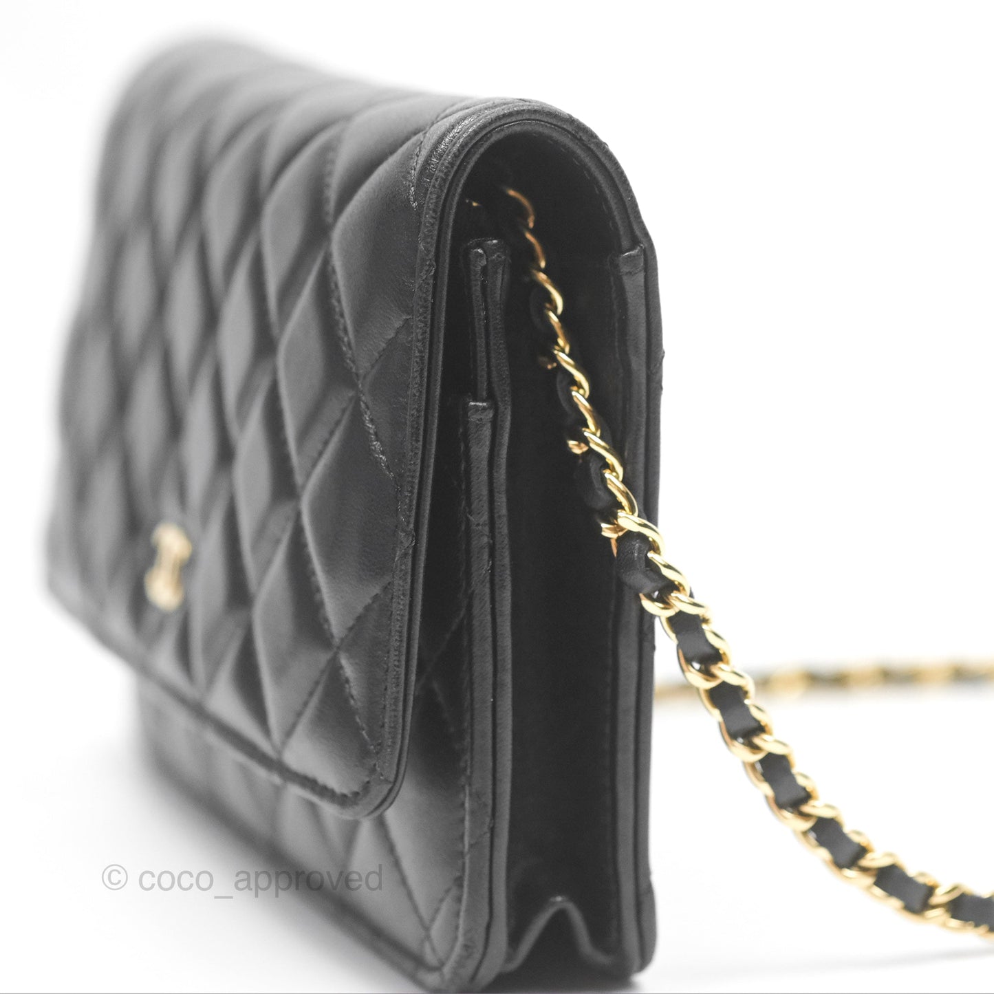 Chanel Quilted Classic WOC Black Lambskin Gold Hardware