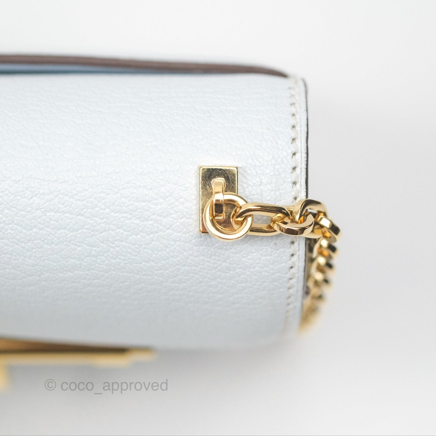 Hermes Mini Verrou Bleu Brume Chèvre Mysore Gold Hardware