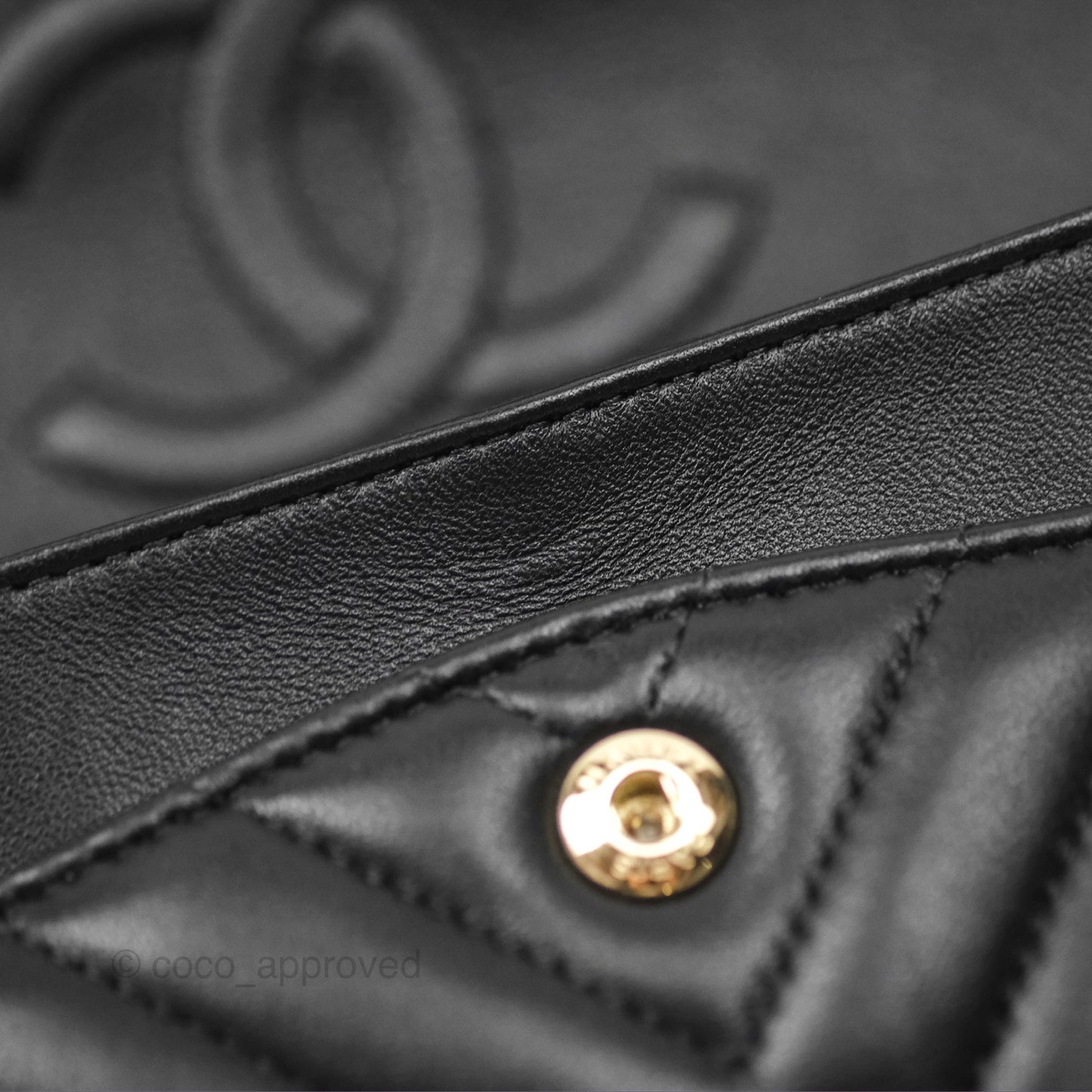 Chanel Small Classic Flap Chevron Black Lambskin Gold Hardware