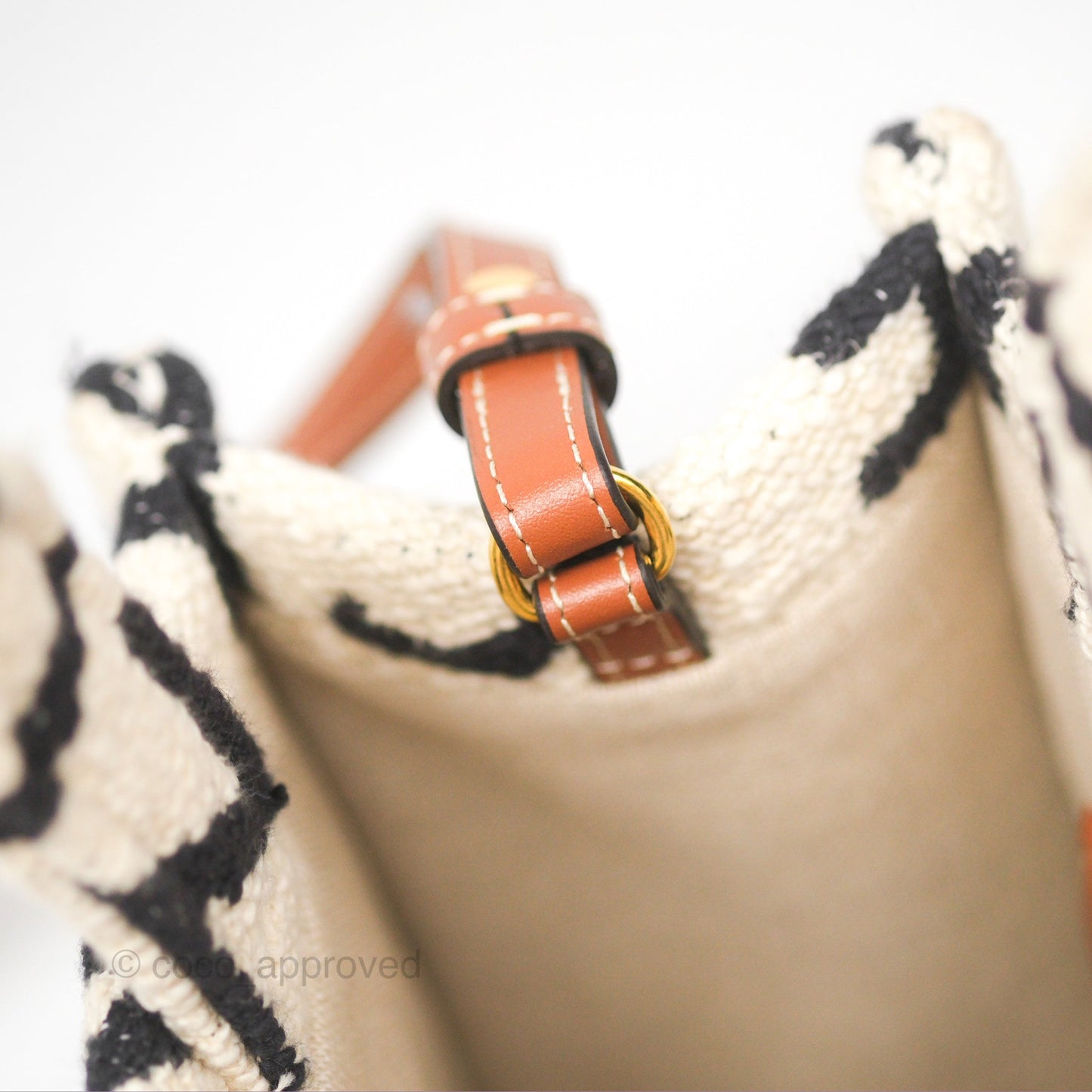 Celine Small Cabas Thais Textile with Celine All-Over White