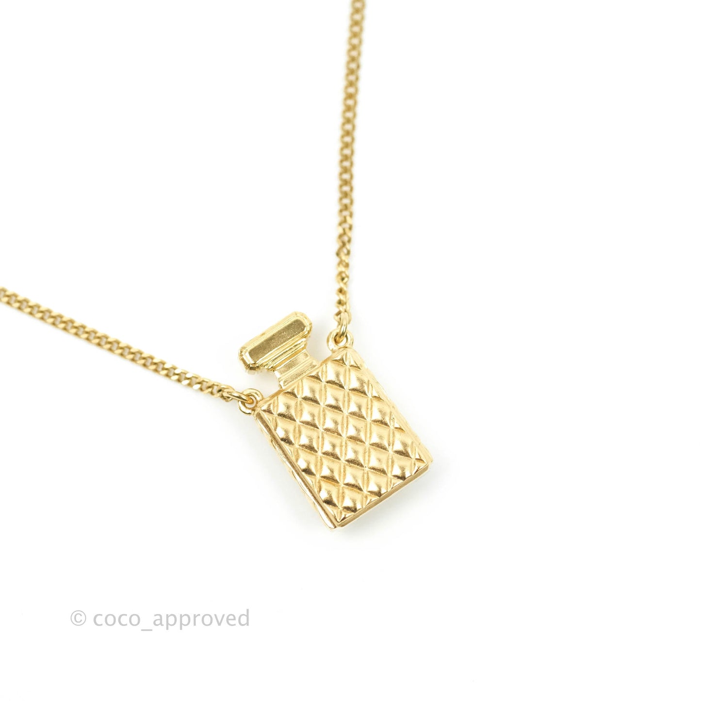 Chanel CC Perfume Bottle Rhinestone Necklace 21V