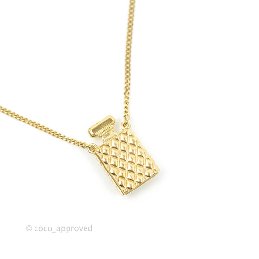 Chanel CC Perfume Bottle Rhinestone Necklace 21V