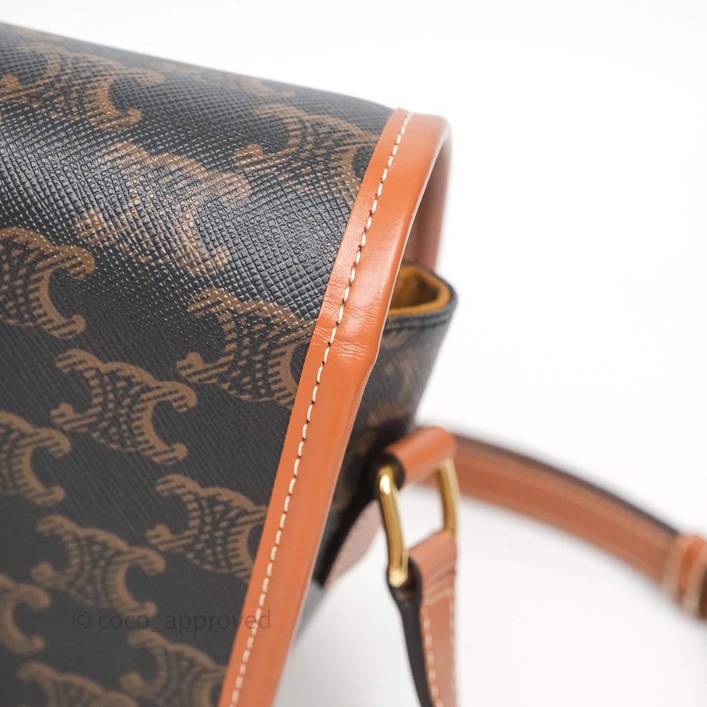 Celine Medium Folco Bag Triomphe Canvas Tan