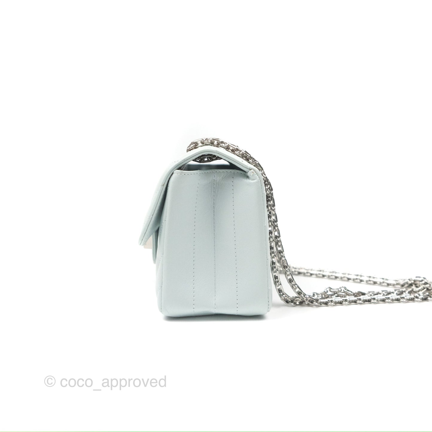 Chanel Mini Reissue 224 Blue Aged Calfskin Silver Hardware