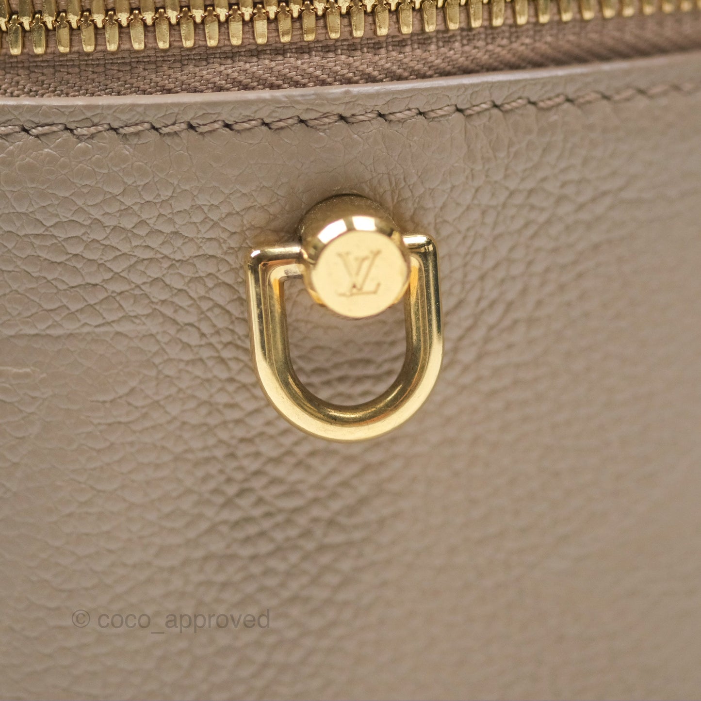 Louis Vuitton Monogram Empreinte Tourterelle Vanity PM Beige Gold Hardware