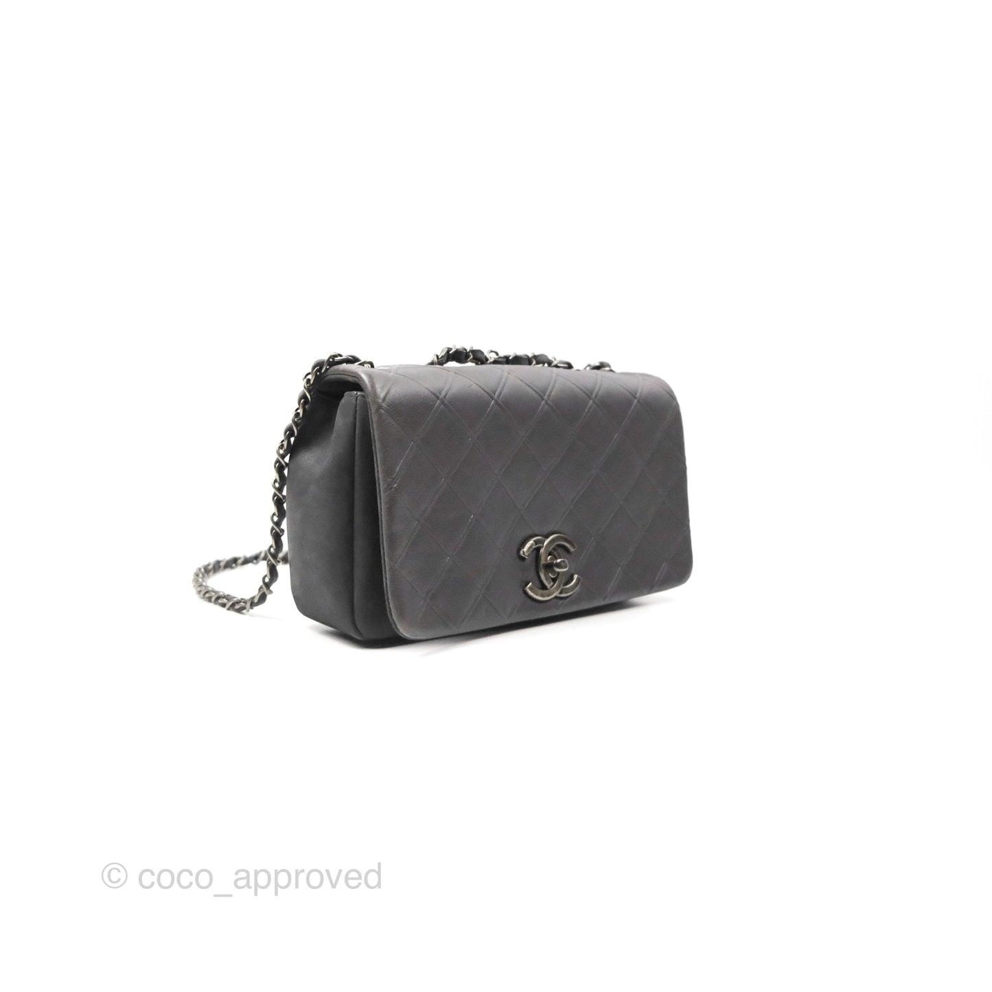 Chanel New Chic Flap Dark Grey Calfskin Ruthenium Hardware