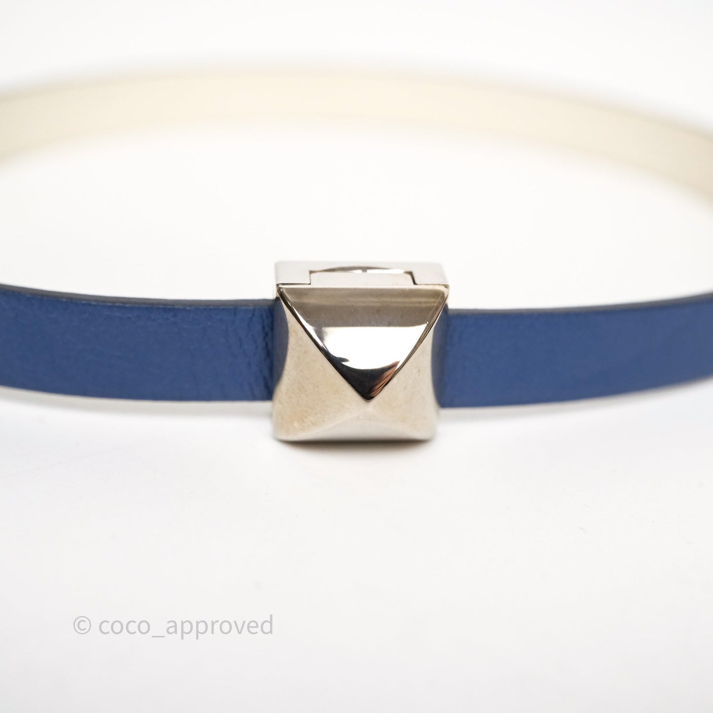 Hermes Cuir Medor Infini Double Tour Bracelet Bleu Brighton Swift Palladium Hardware