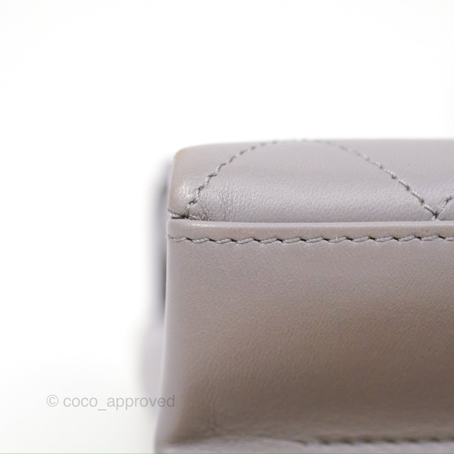 Chanel Small Quilted Coco Luxe Flap Bag Grey Calfskin Aged Gold Hardware