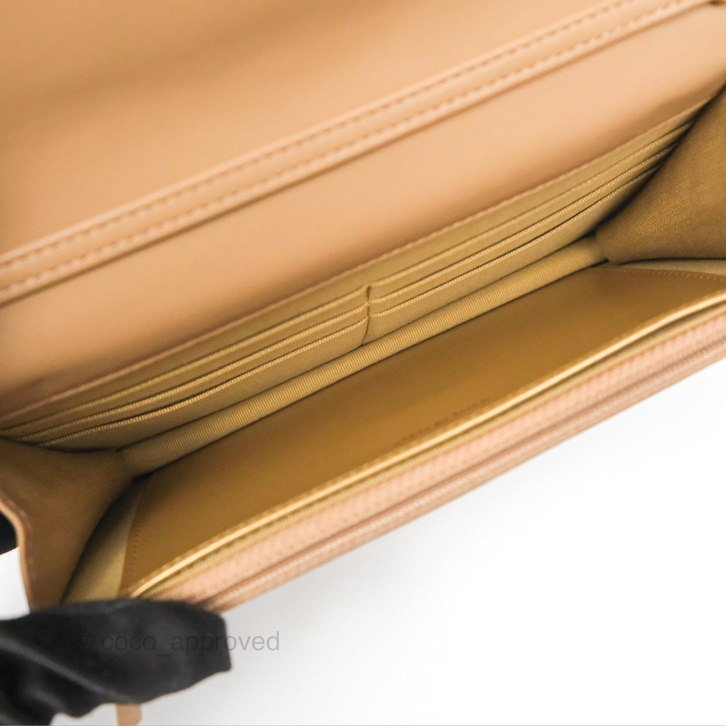 Chanel Quilted Pearl Crush Wallet on Chain WOC Beige Lambskin Aged Gold Hardware