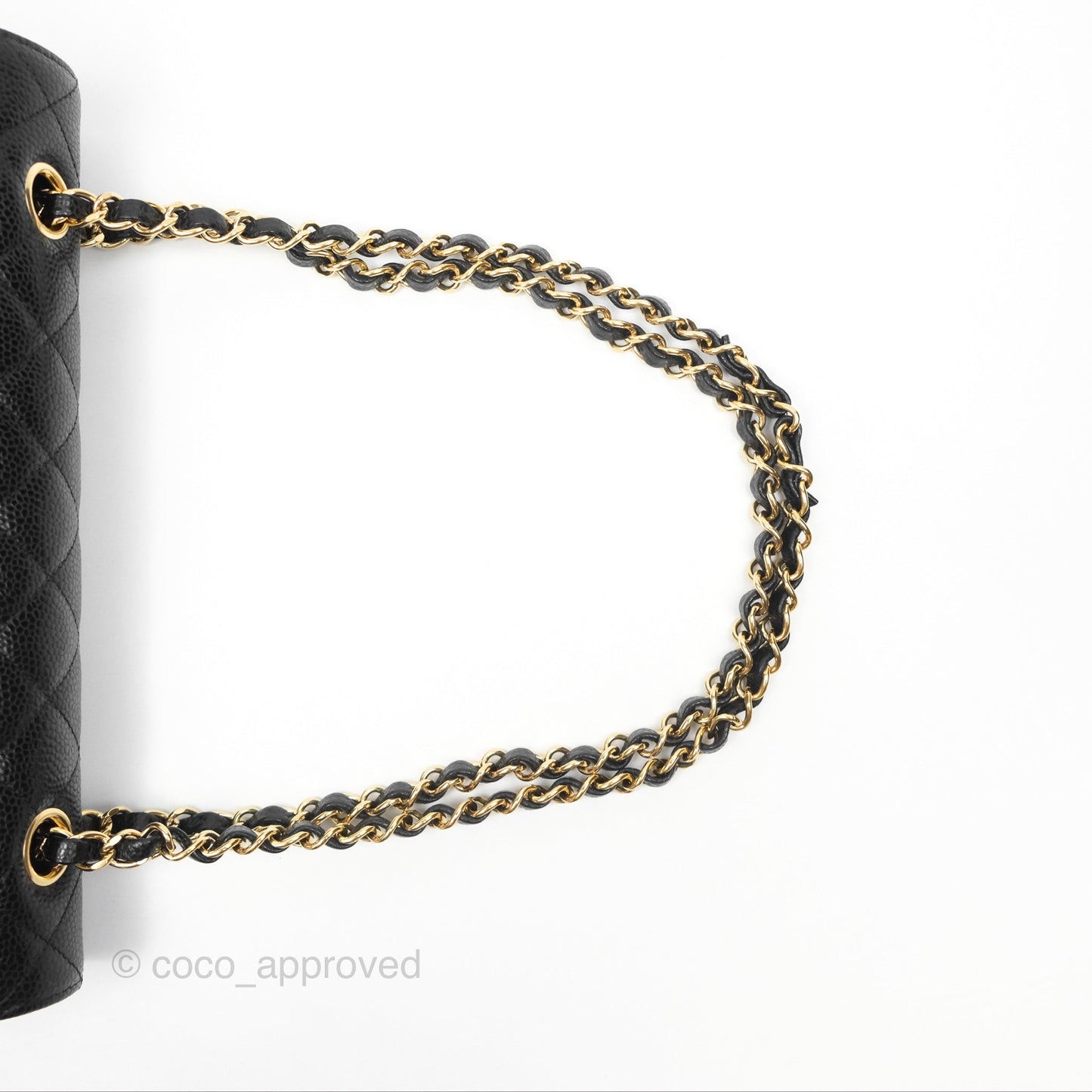 Chanel Classic M/L Medium Flap Quilted Black Caviar Gold Hardware