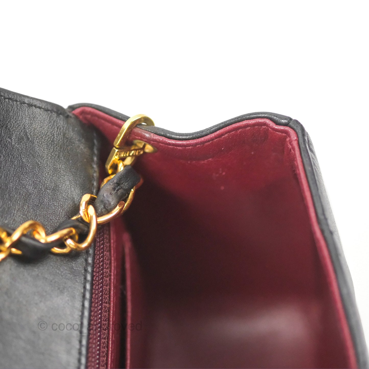 Chanel Vintage Small Quilted Classic Diana Flap Bag Black Lambskin 24K Gold Hardware