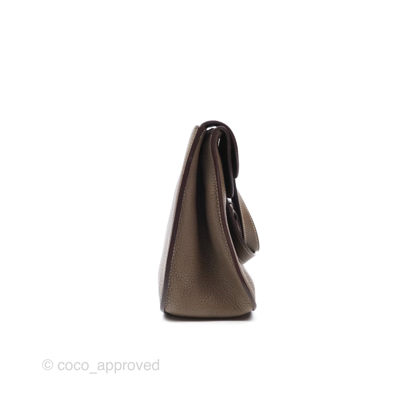 Hermès Halzan 31 Etoupe Clemence Palladium Hardware