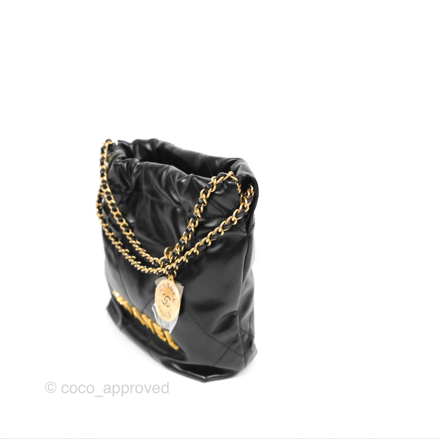 Chanel 22 Mini Bag Black Crumpled Calfskin