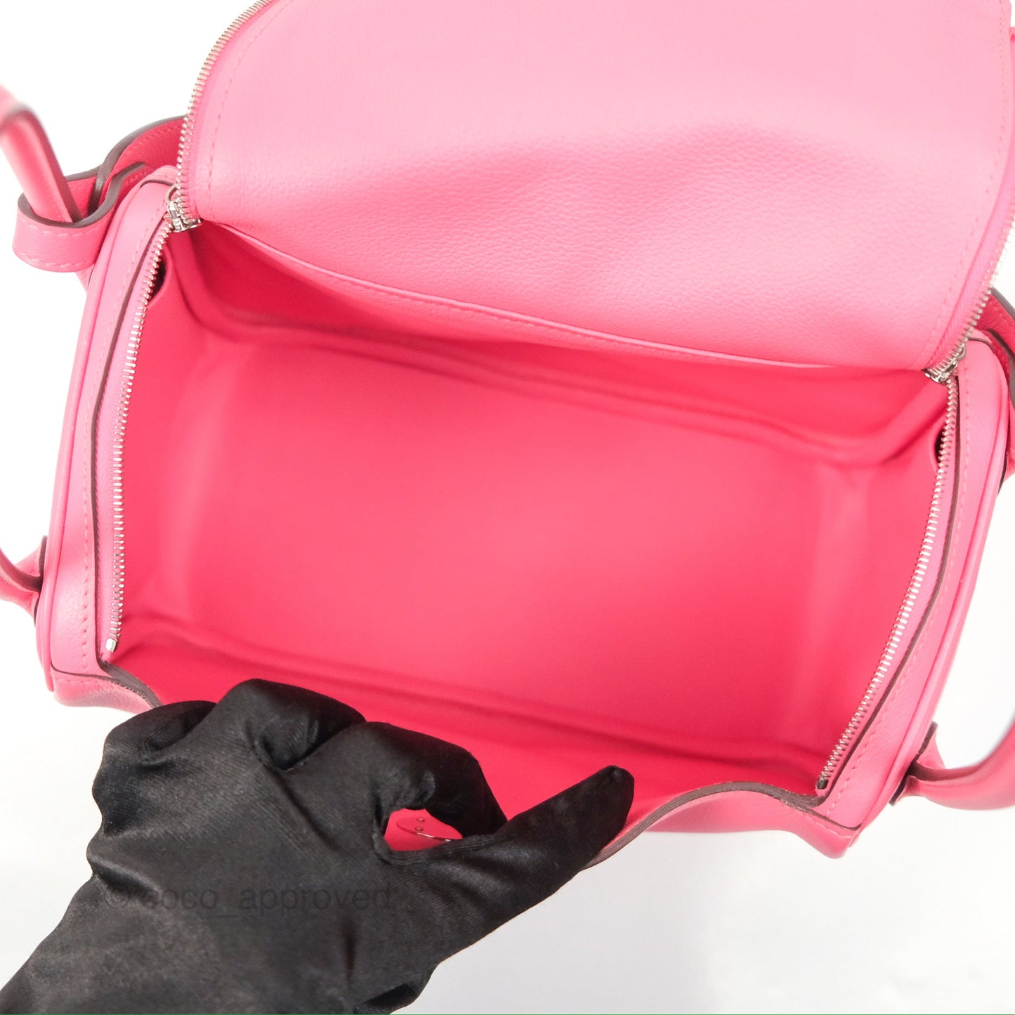 Hermès Lindy 26 Rose Azalee Evercolor Palladium Hardware