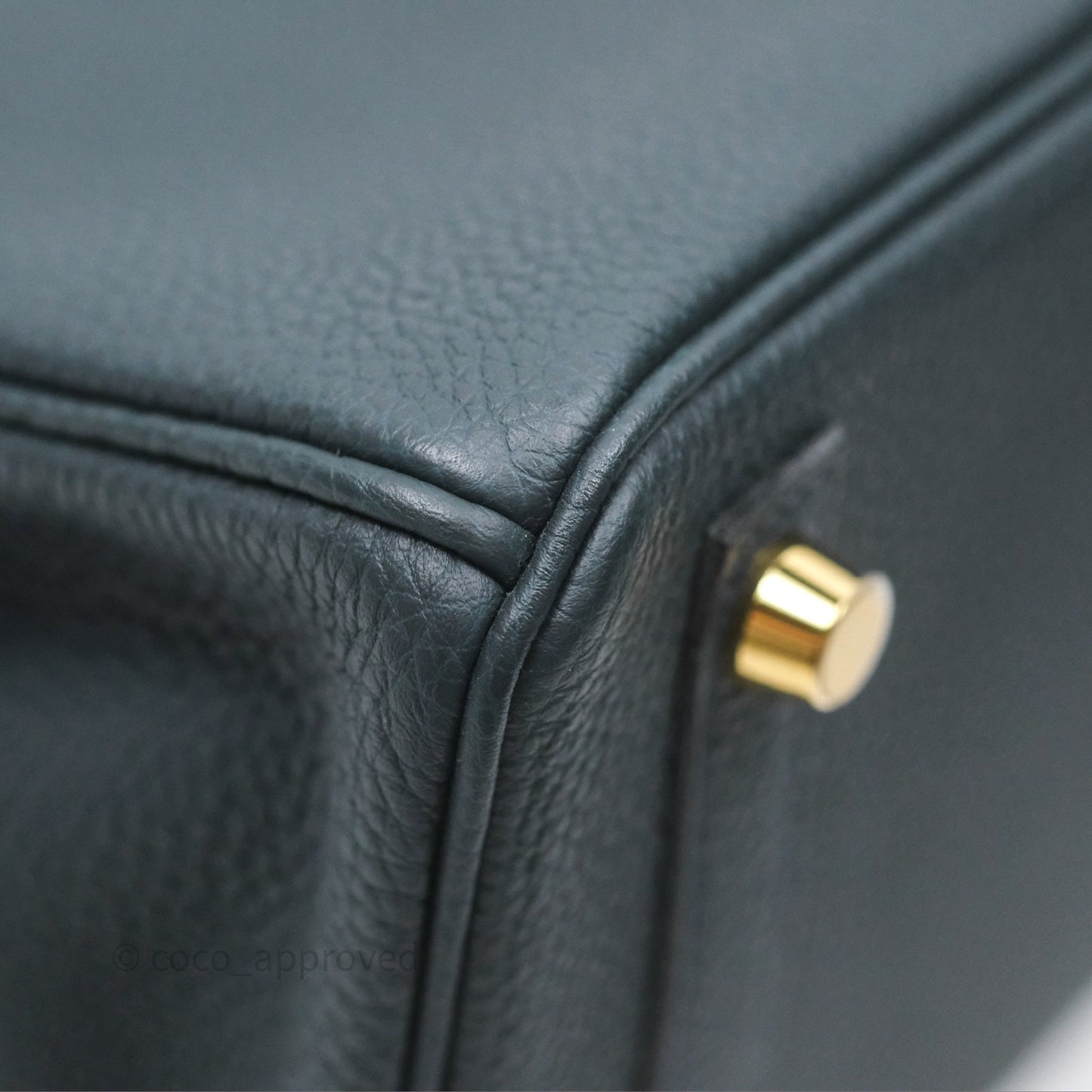 Hermès Birkin 25 Retourne Vert Rousseau V0 Togo Gold Hardware