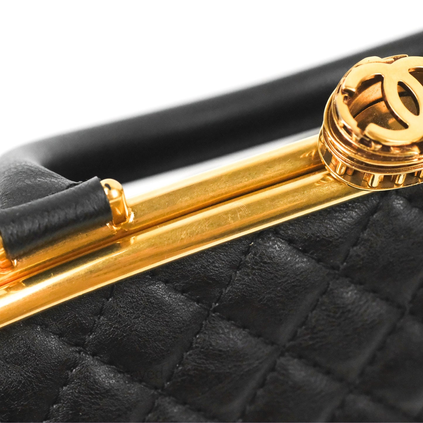 Chanel Paris Rome Colosseum Lock Bag Black Calfskin Antique Gold