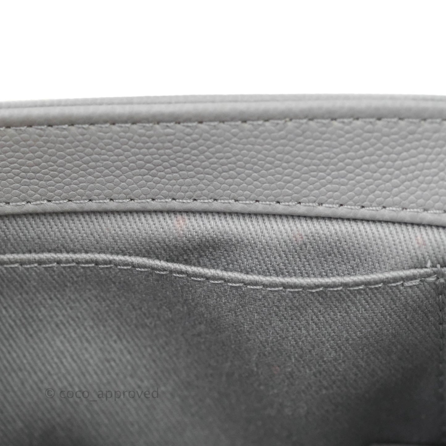 Chanel Quilted Small Business Affinity Flap Grey Caviar Gold Hardware