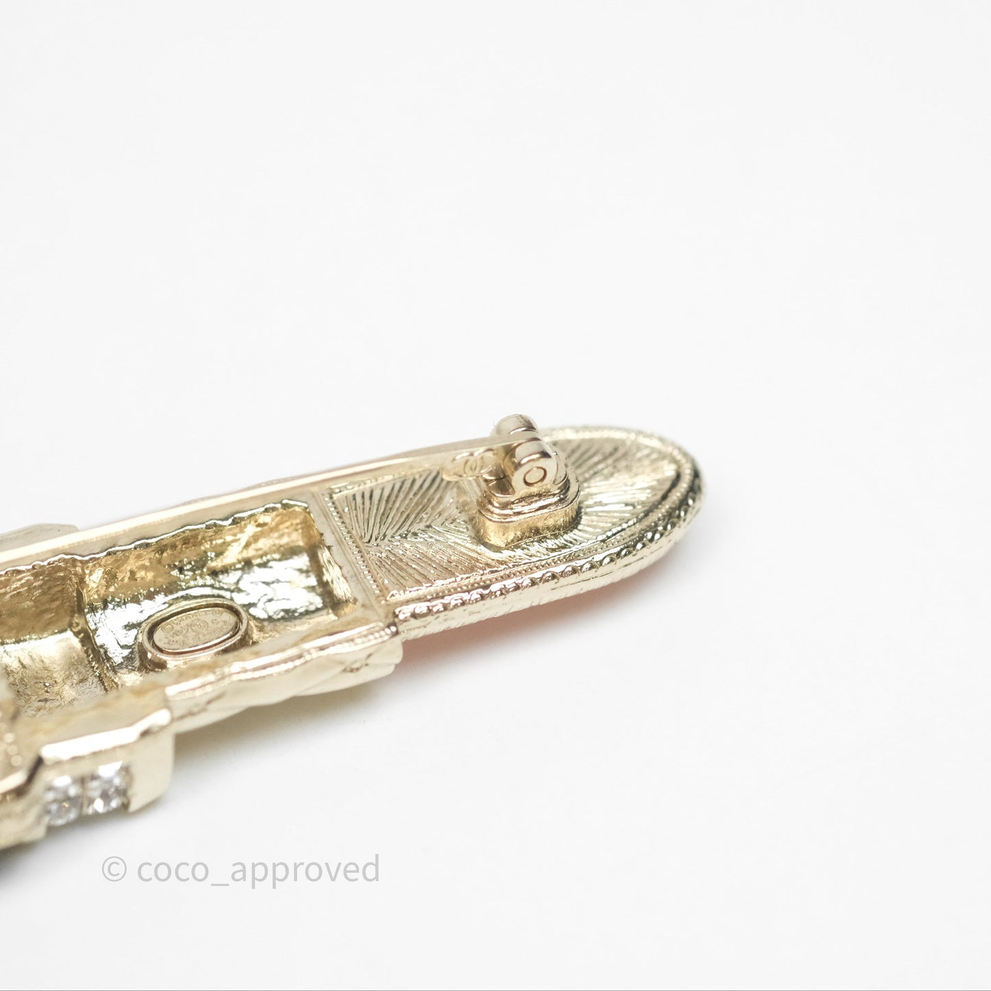 Chanel Crystal Lipstick Brooch Gold Tone 22C