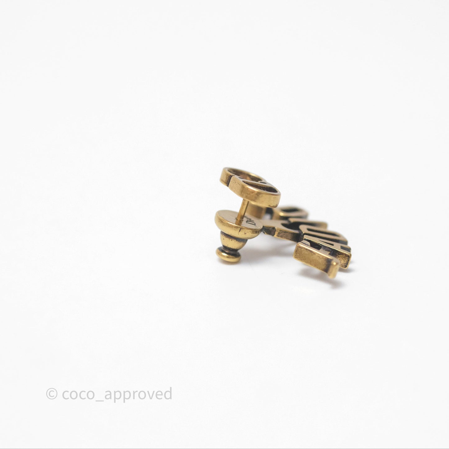 Christian Dior J'Adior Bee Earrings Aged Gold Tone
