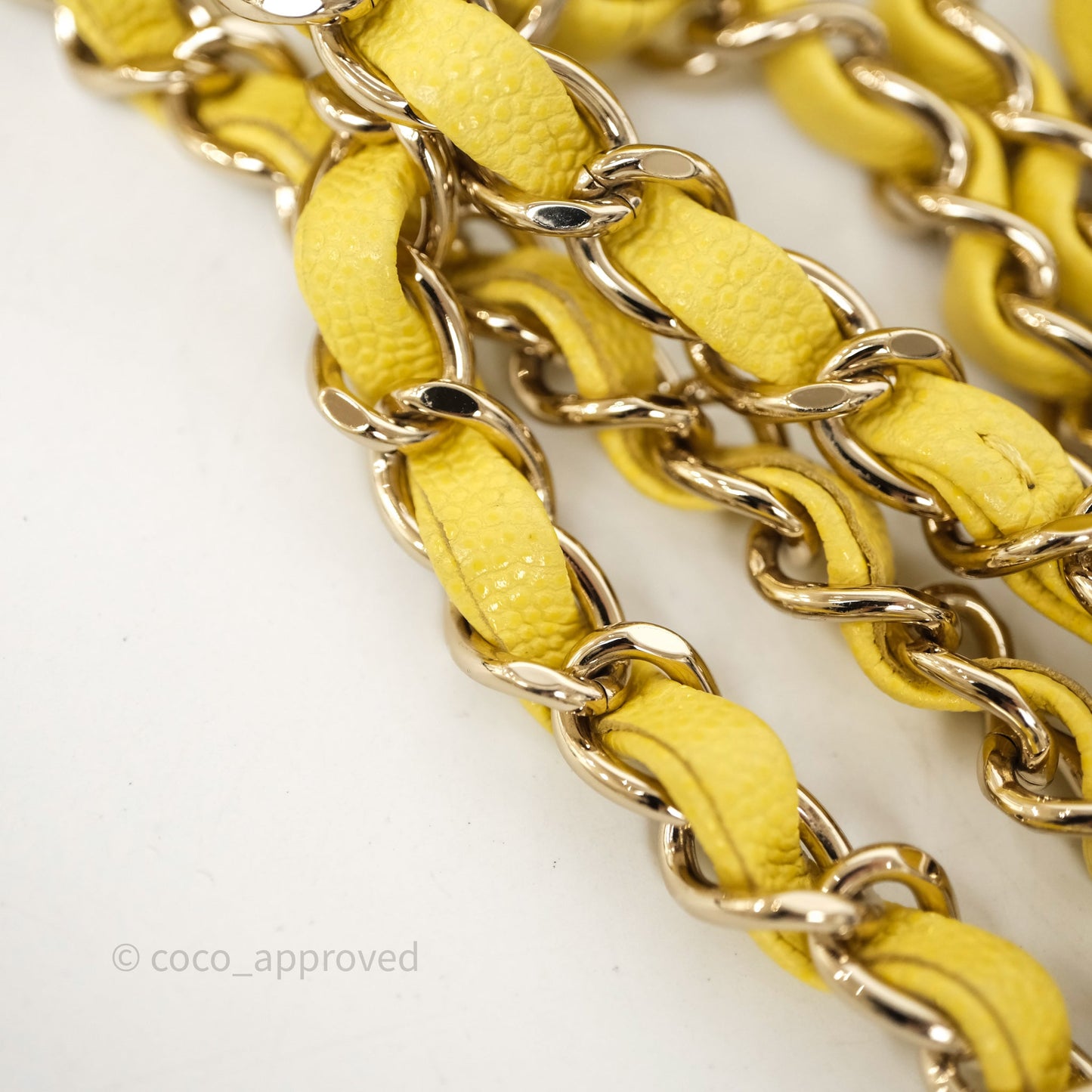 Chanel Small Classic Flap Quilted Yellow Caviar Gold Hardware