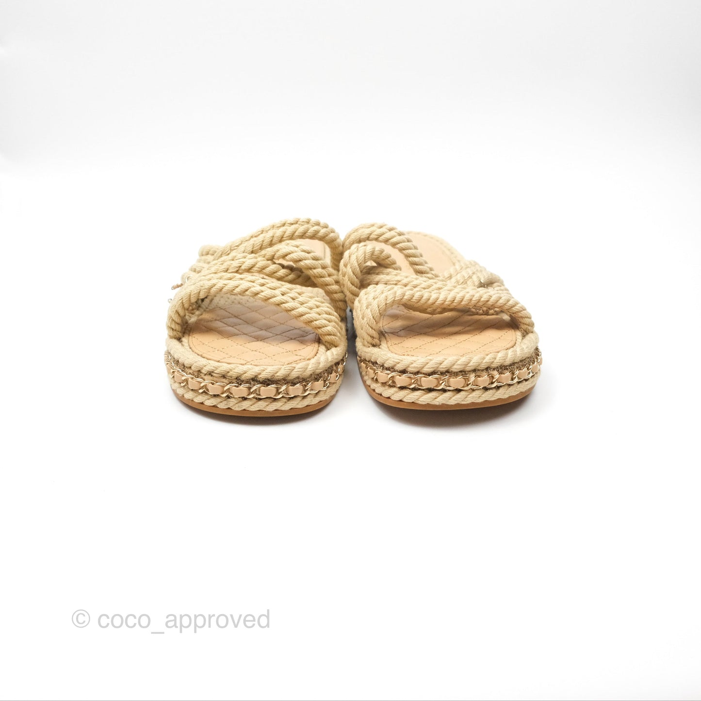 Chanel Cord Chain Slides Size 39