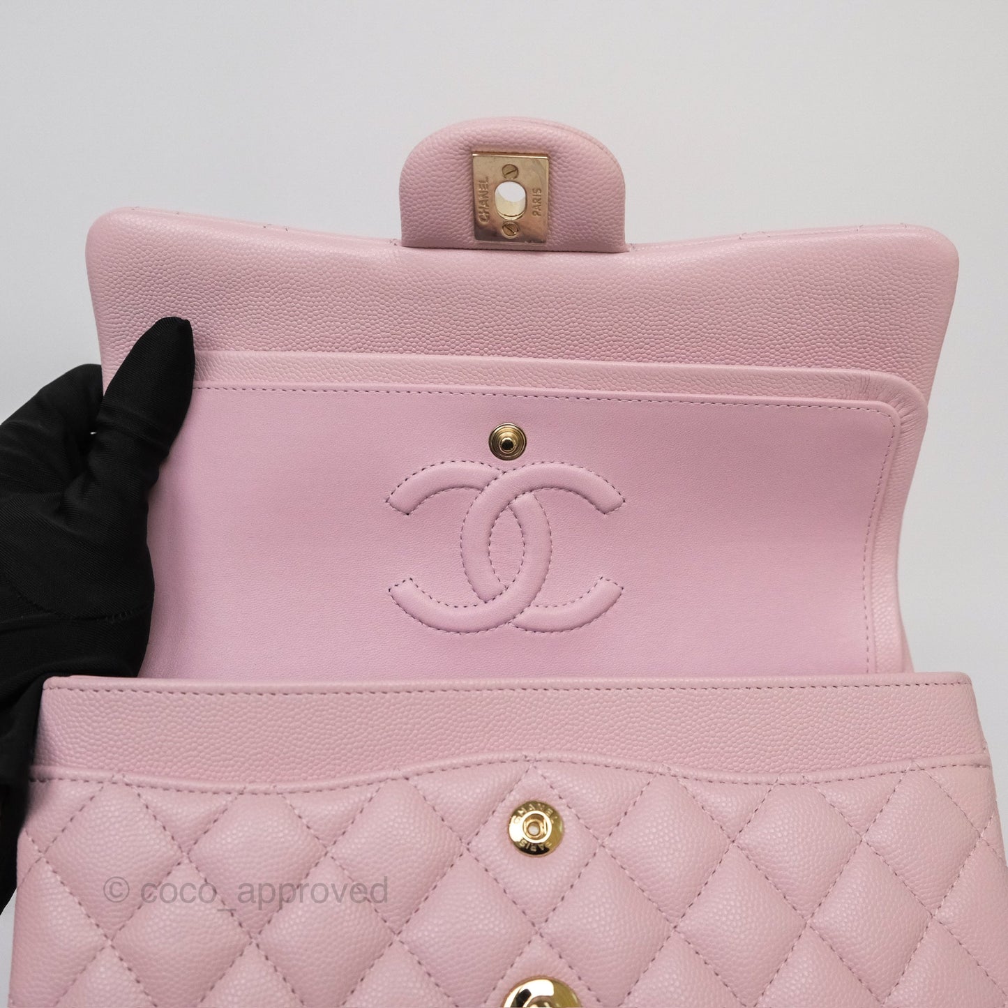 Chanel Small S/M Classic Flap Light Pink Caviar Gold Hardware