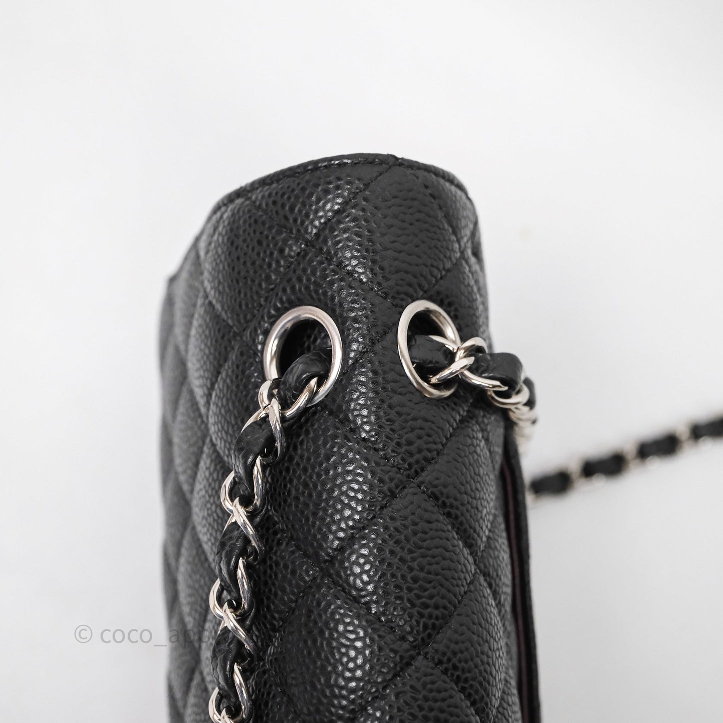 Chanel Classic M/L Medium Flap Quilted Black Caviar Silver Hardware