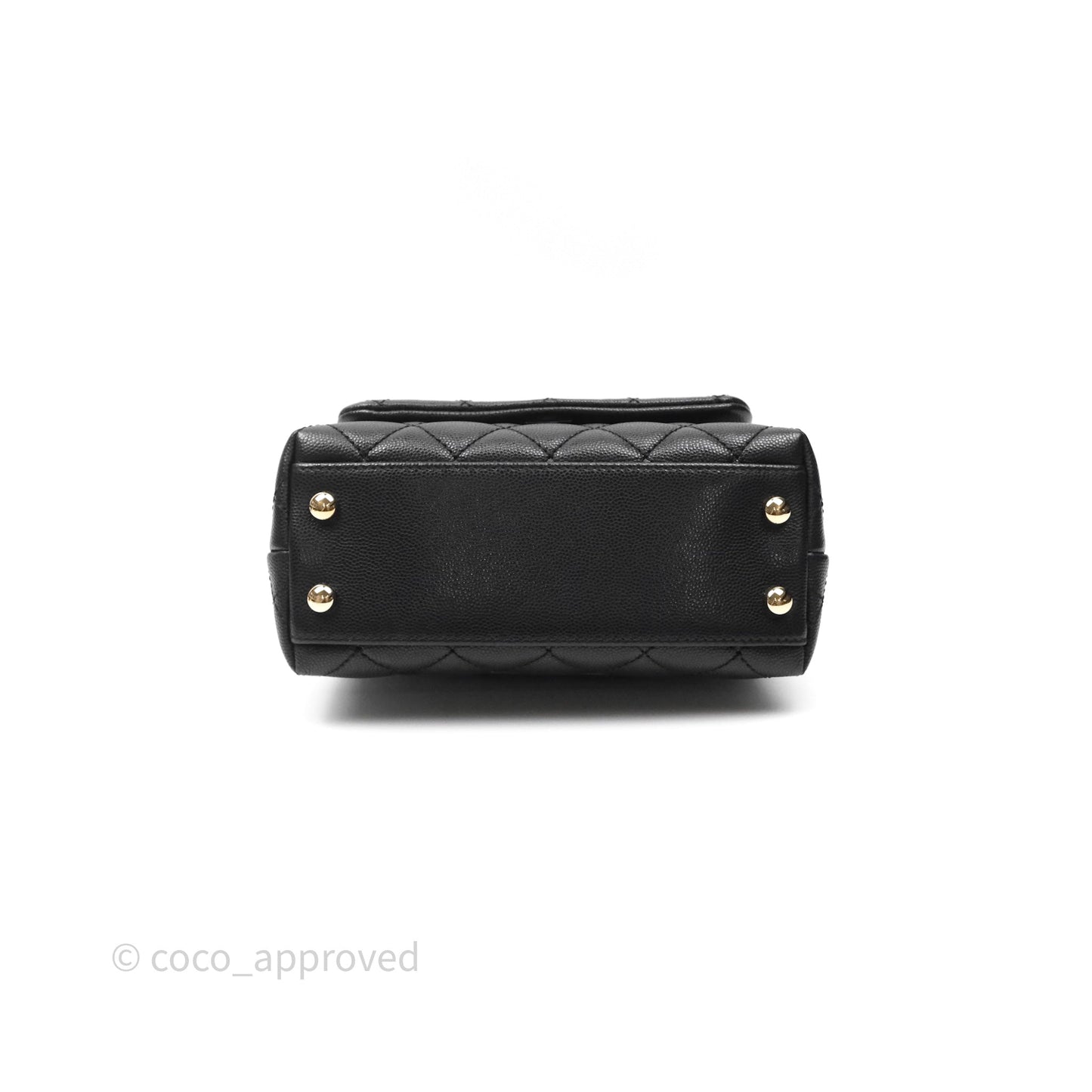 Chanel Mini Coco Handle Quilted Black Caviar Gold Hardware