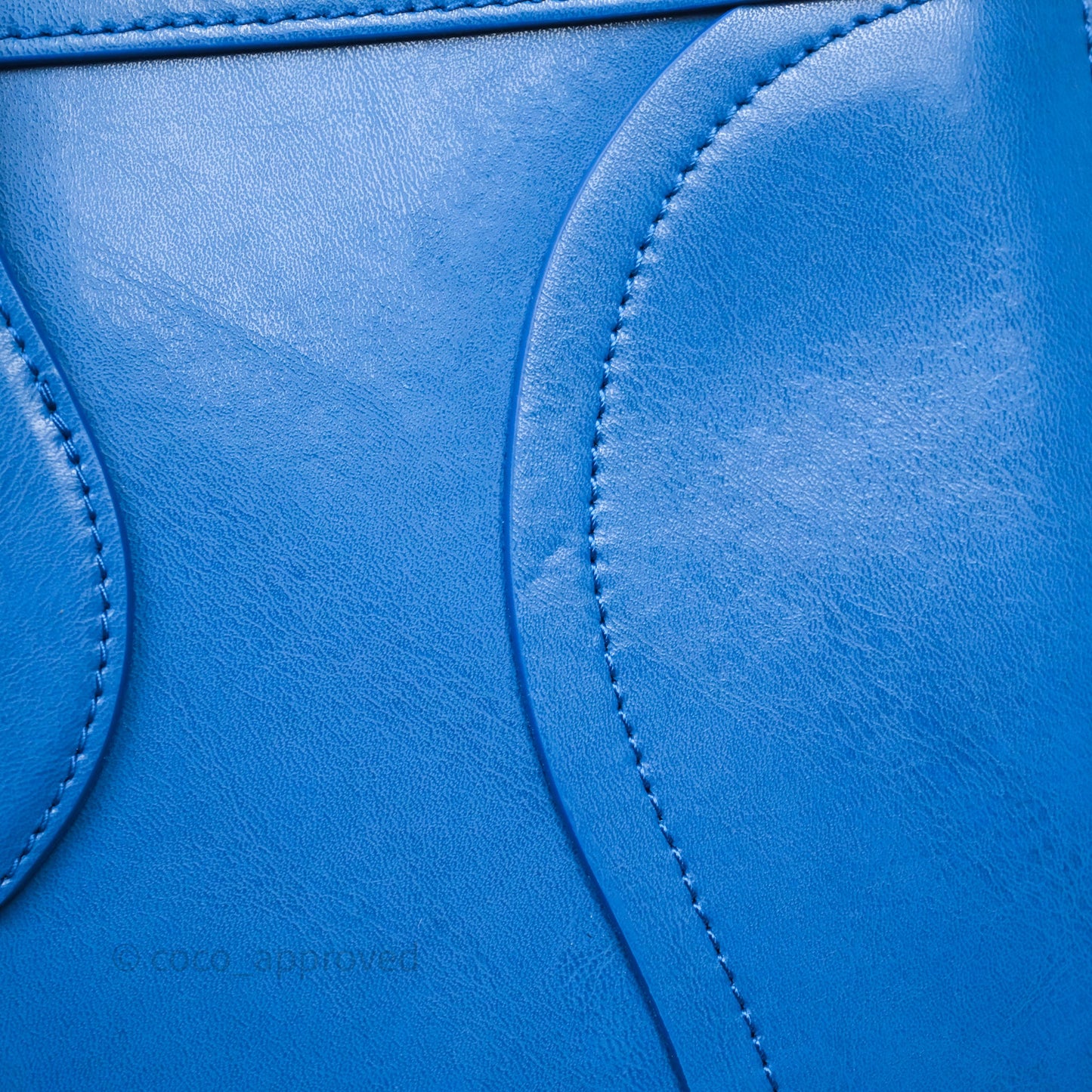 Celine Flat Luggage Tote Bag Blue Calfskin