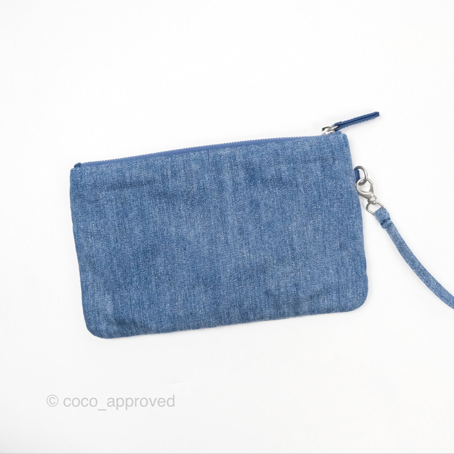 Chanel 22 Small Pearl Studded Denim Silver Hardware