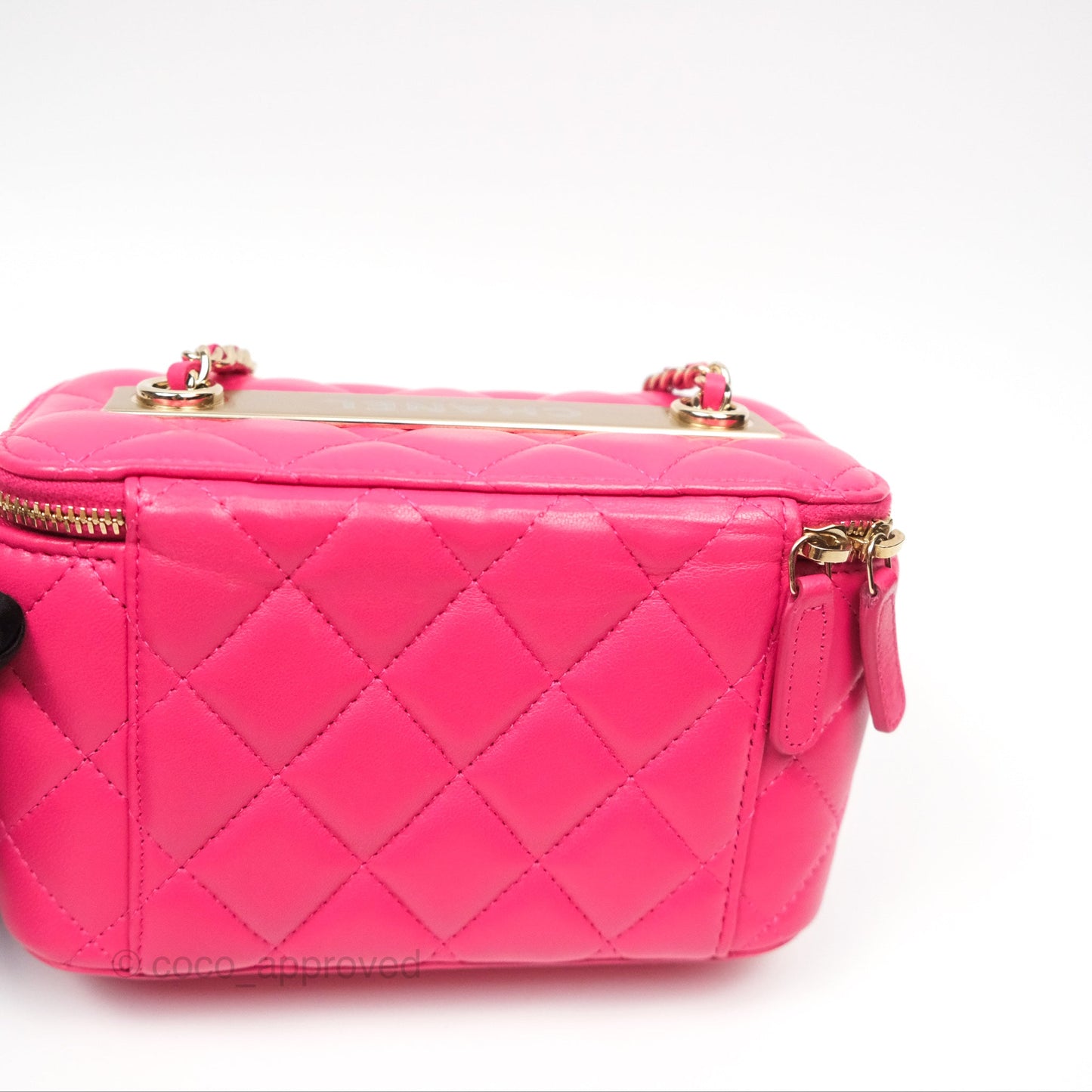 Chanel Trendy CC Vanity With Chain Dark Pink Lambskin Gold Hardware