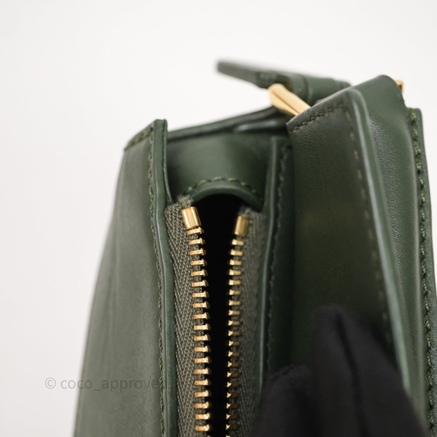 Loewe X SUNA FUJITA Mini Pandas Puzzle Bag Dark Green Calfskin Gold Hardware