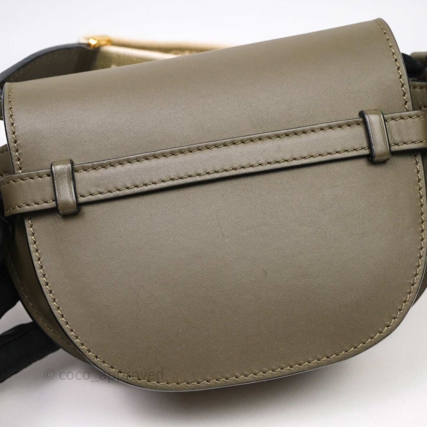 Loewe Mini Gate Dual Bag Soft Calfskin & Jacquard Strap Autumn Green