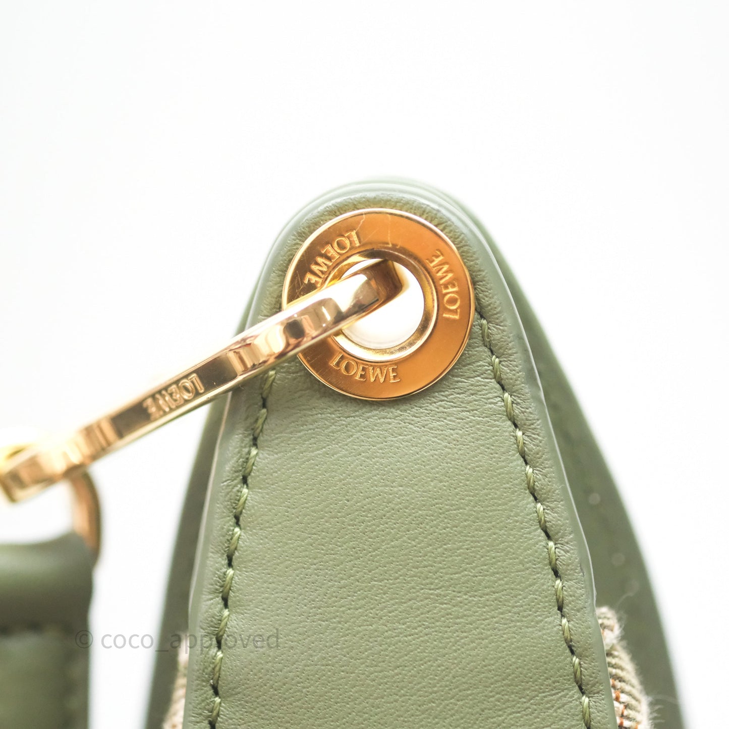 Loewe Small Luna Anagram Shoulder Bag Green Calfskin Jacquard
