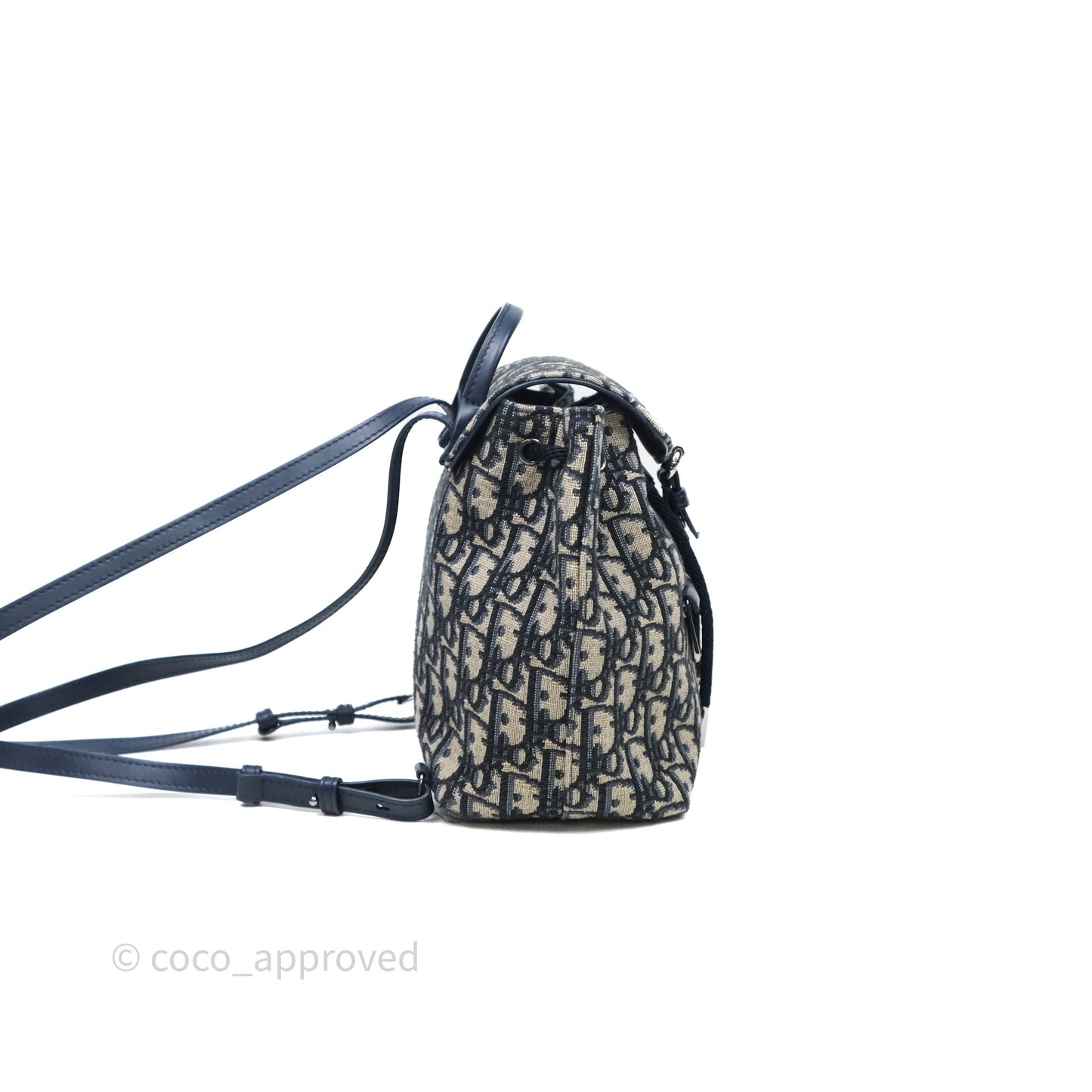 Christian Dior Mini Backpack Oblique Jacquard Beige and Blue