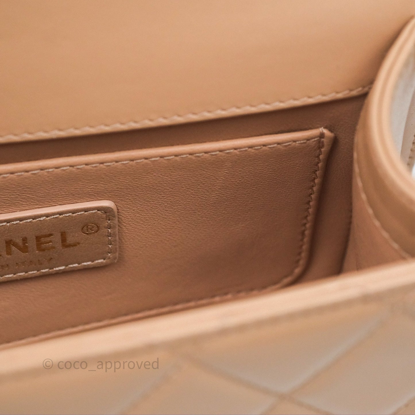 Chanel Quilted Mini Perfect Fit Adjustable Beige Calfskin Gold Hardware