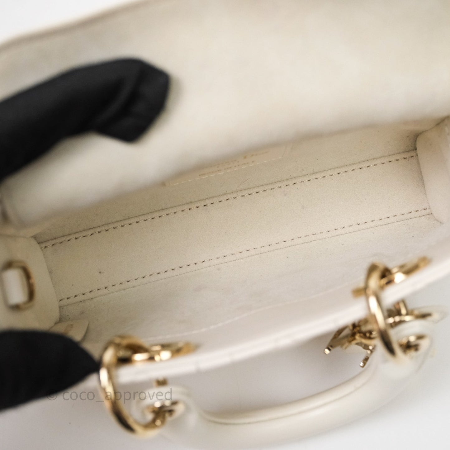 Christian Dior Micro Lady D-Joy Bag Latte Cannage Lambskin Gold Hardware