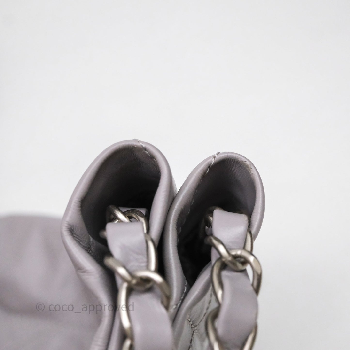 Chanel 22 Small Grey Aged Calfskin Matte Silver Hardware