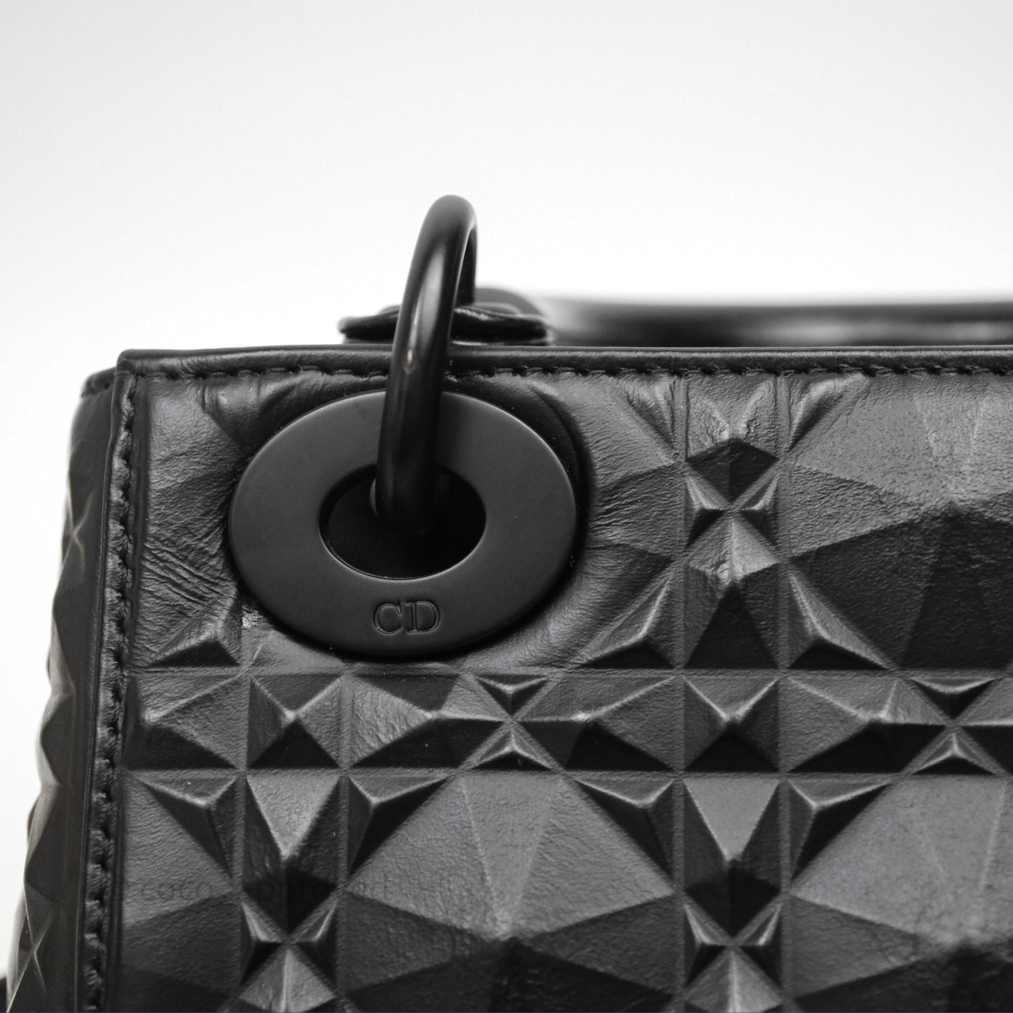 Dior Mini Lady Dior So Black Cannage Calfskin with Diamond Motif