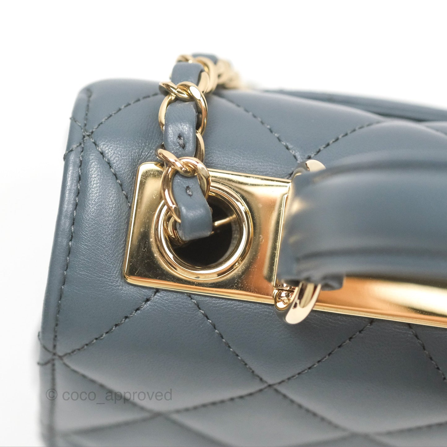 Chanel Small Trendy CC Grey Blue Lambskin Gold Hardware