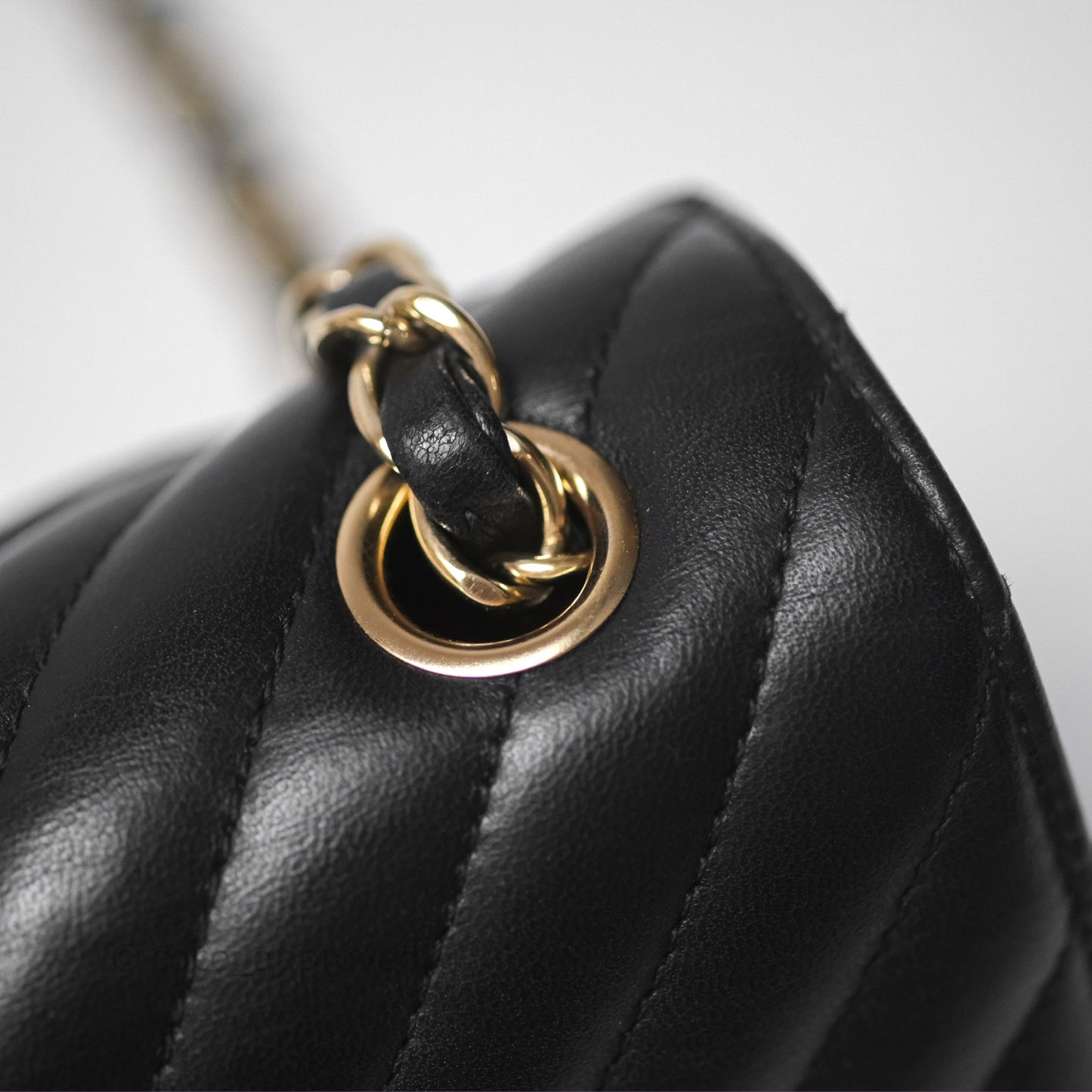 Chanel Mini Rectangular Chevron Black Lambskin Gold Hardware