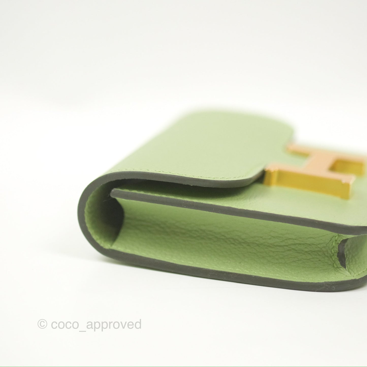 Hermès Constance Slim Wallet Vert Criquet Evercolour Gold Hardware