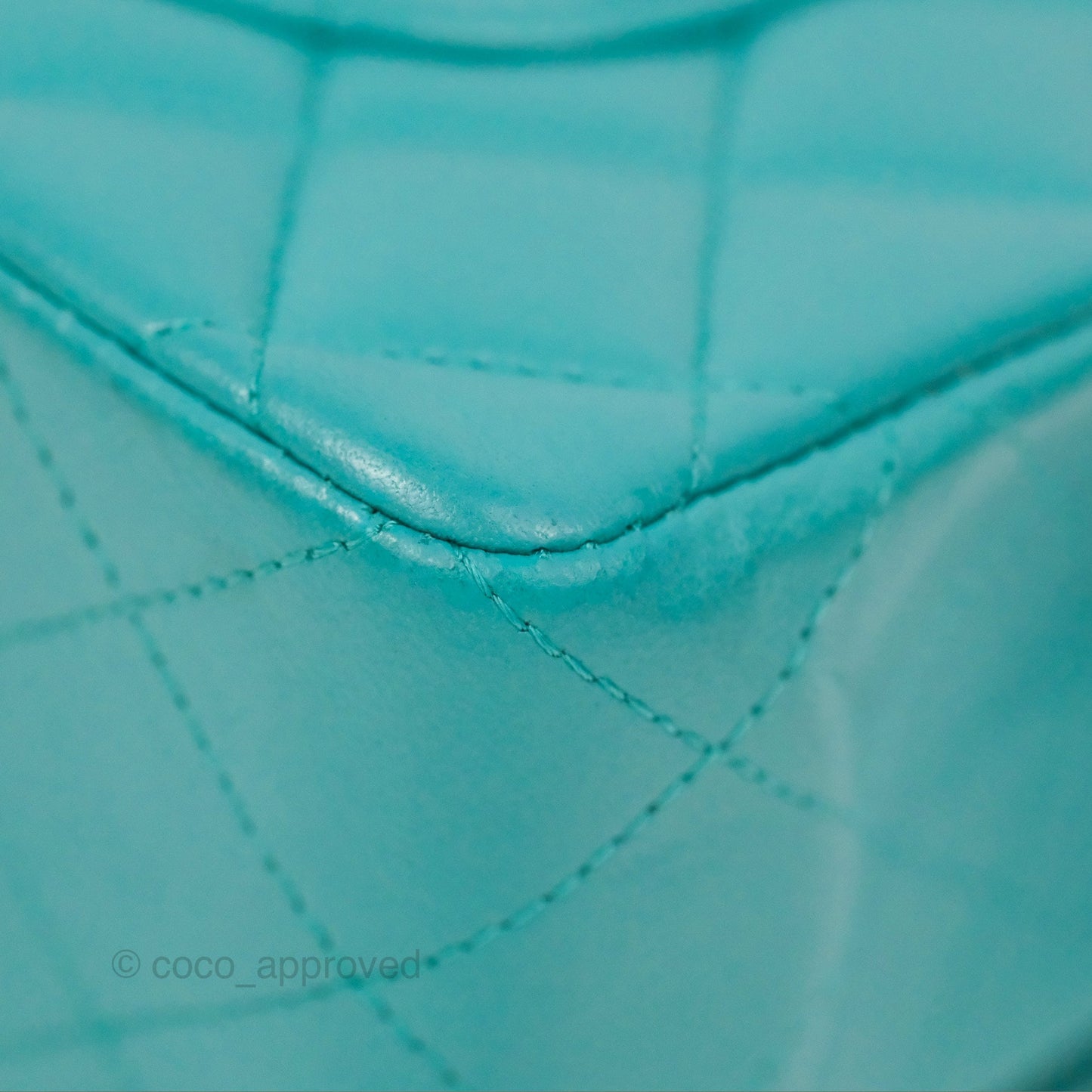 Chanel Small Classic Quilted Flap Turquoise Lambskin Gold Hardware