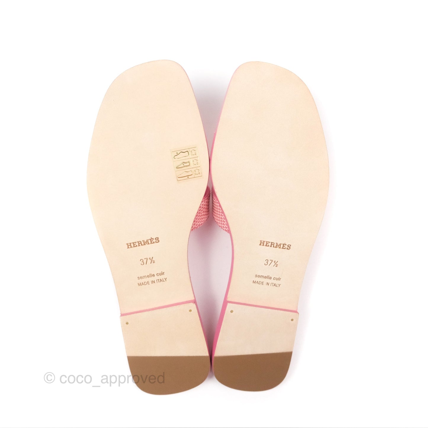 Hermès Oran Sandals in Lizard Pink Size 37.5