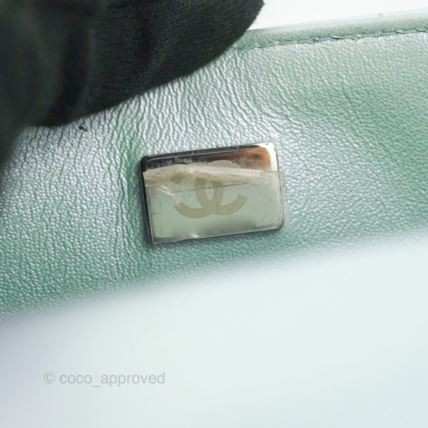 Chanel Mini Square Quilted Iridescent Icy Blue Silver Hardware