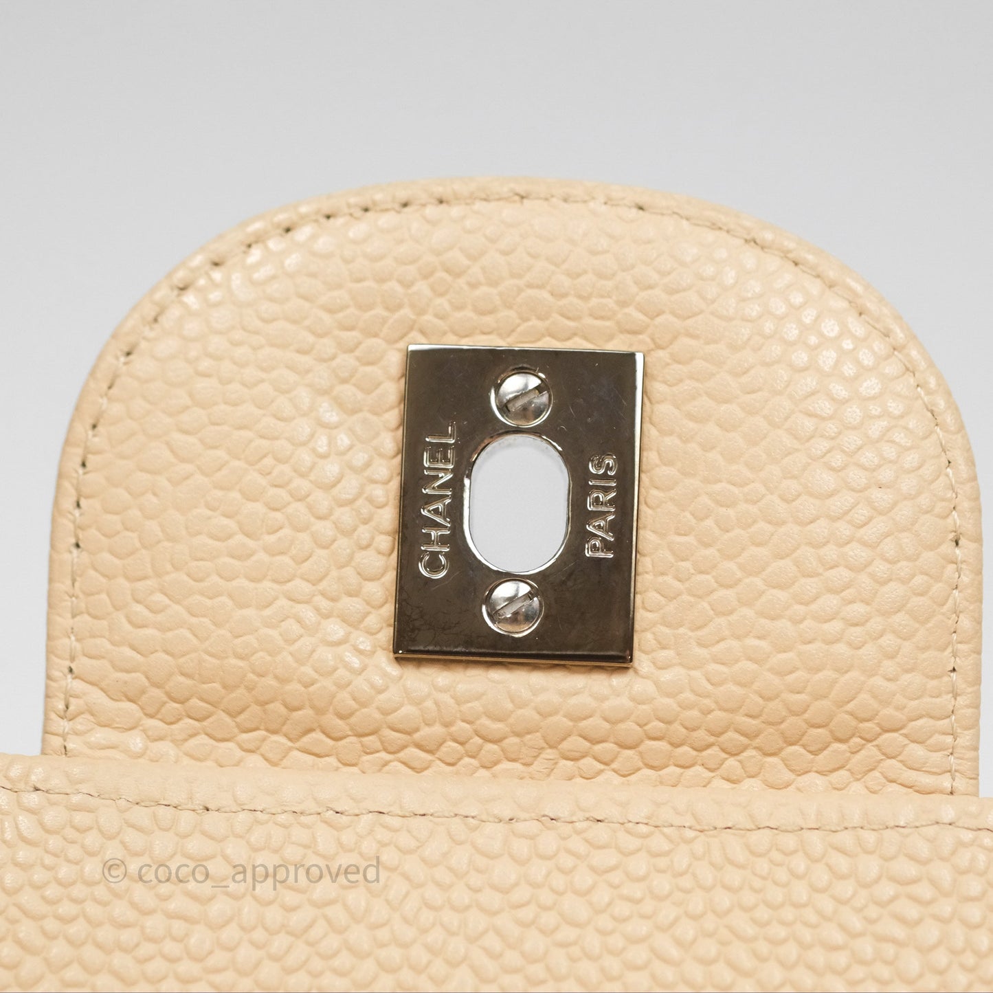 Chanel Jumbo Single Flap Beige Caviar Silver Hardware