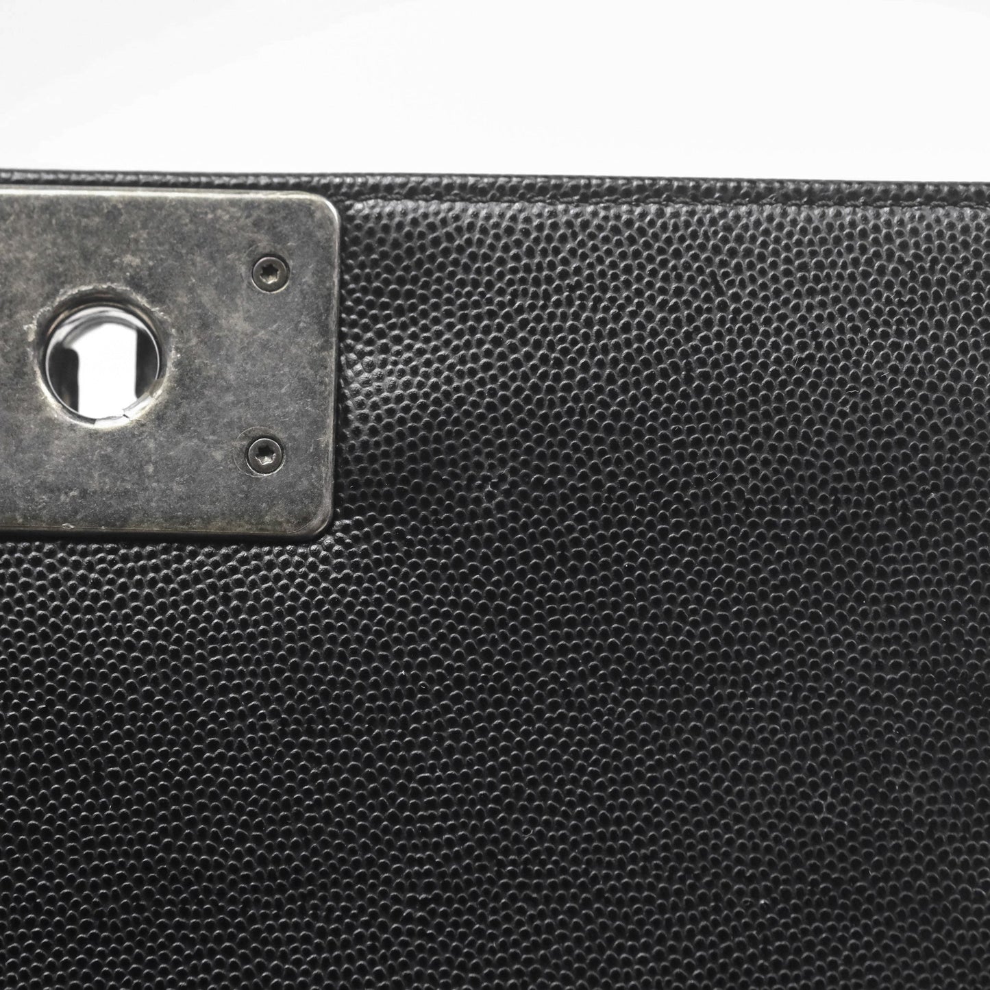 Chanel Medium Boy Quilted Black Caviar Ruthenium Hardware